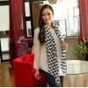 C-0052 Korea fashion style pink black khaki 3 colors chiffon geometry grid scarf design scarves shawl