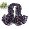 C-0055New arrival korea style autumn winter colourful round dot chiffon scarf