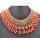 New Fashion Style Gold Plated Link Chain Weave Lace Beads Tassels Choker Necklace N-3080