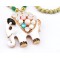 New Gold plated white cat eye stone fat cute elephant Pendant Long Necklace N-3417