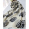 Korea fashion style white black khaki 3 colors Silk chiffon skeleton head square scarves shawl C-0059