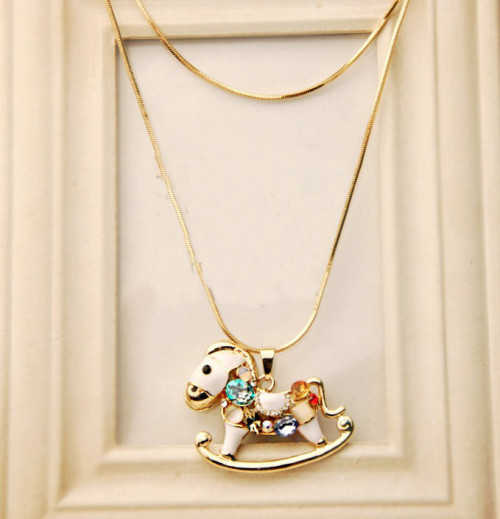 NEW European Colorful Horse Pony Animal Pendant Necklace N-3420