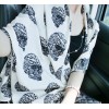 Korea fashion style white black khaki 3 colors Silk chiffon skeleton head square scarves shawl C-0059