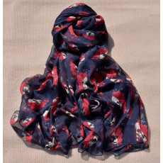 C-0061 Korea fashion styles  chiffon skull rose flower square scarves shawl
