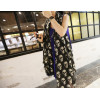C-0060 Korea fashion styles black chiffon 3D skull head flower square tassels scarves shawl