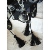 C-0060 Korea fashion styles black chiffon 3D skull head flower square tassels scarves shawl