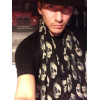 C-0060 Korea fashion styles black chiffon 3D skull head flower square tassels scarves shawl