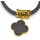 N-3094 European Vintage Gold Metal Hollow Out Flower Black Resin Four Leaf Clover  Pendant Necklace