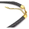 N-3094 European Vintage Gold Metal Hollow Out Flower Black Resin Four Leaf Clover  Pendant Necklace