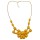 N-3097 European Fashion Gold Plated Metal Resin Drop Gem Flower Pendant Necklace