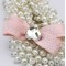 F-0126 Fashion korea style lovely pure small white/pink simulating-pearl bowknot hair clip