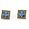 E-2317 New Arrival Charming Rhinestone Crystal Square Ear Stud Earrings