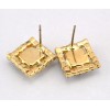 E-2317 New Arrival Charming Rhinestone Crystal Square Ear Stud Earrings