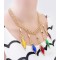 N-4279 New Arrival  Fashion CharmingGold Plated Metal Colorful Rhombus Crystal Pendant Necklace