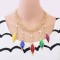 N-4279 New Arrival  Fashion CharmingGold Plated Metal Colorful Rhombus Crystal Pendant Necklace