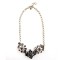 N-3111 New Arrival  Vintage Style Metal Rhinestone Crystal Flower Pendant Statement Necklace