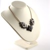 N-3111 New Arrival  Vintage Style Metal Rhinestone Crystal Flower Pendant Statement Necklace