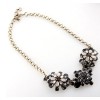 N-3111 New Arrival  Vintage Style Metal Rhinestone Crystal Flower Pendant Statement Necklace