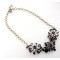 N-3111 New Arrival  Vintage Style Metal Rhinestone Crystal Flower Pendant Statement Necklace
