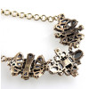 N-3111 New Arrival  Vintage Style Metal Rhinestone Crystal Flower Pendant Statement Necklace