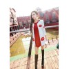 N-2913 New European Gold Plated Chain Red Rhinestone Lip Pendant Necklace