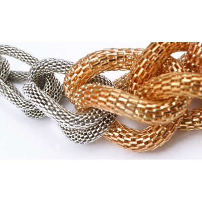 N-1360 New Arrival Fashion Gold Silver Plated Metal Hollow Out Link Snake Chain Necklace