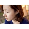 E-1218 New Arrival  Korea Style Colorful Rhinestone Square Heart Ear Stud Earrings