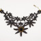N-1635 New Gothic needle lace hollow out flower resin gem drop Necklace 2 colors