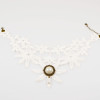 N-1635 New Gothic needle lace hollow out flower resin gem drop Necklace 2 colors