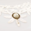 N-1635 New Gothic needle lace hollow out flower resin gem drop Necklace 2 colors