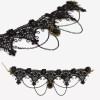 N-1639 New Gothic Black needle lace Hollow Out Flower chain tassels rhinestone gem Pendant Necklace