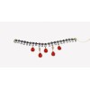 N-1641 New Gothic Black silk Flower chain Bronze Alloy Red Crystal Drop Pendant Choker Necklace