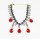 N-1641 New Gothic Black silk Flower chain Bronze Alloy Red Crystal Drop Pendant Choker Necklace