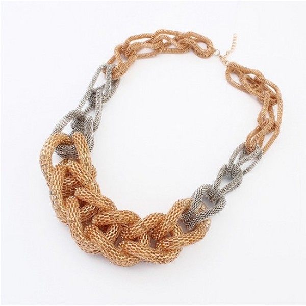 N-1360 New Arrival Fashion Gold Silver Plated Metal Hollow Out Link Snake Chain Necklace