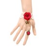 S-0085 New Gothic Lovely White Hollow Out Lace Red Flower Drop Pendant Necklace Bracelet Set