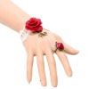 S-0085 New Gothic Lovely White Hollow Out Lace Red Flower Drop Pendant Necklace Bracelet Set