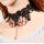 S-0084 New Gothic Black Hollow Out Lace Flower Chain Red Beads Pendant Necklace Bracelet Set