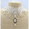 New Retro style Gothic white lace Flower Faux Pearl necklace bracelets ring S-0075