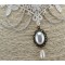 New Retro style Gothic white lace Flower Faux Pearl necklace bracelets ring S-0075