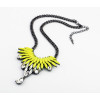 N-3119 New Arrival Fashion Gun Black Metal fluorescence resin gem clear Crystal Pendant Necklace