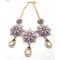 N-3121 New Arrival Extravagant Fashion Charming Light Purple Crystal Flower Drop Pendant choker Necklace