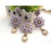 N-3121 New Arrival Extravagant Fashion Charming Light Purple Crystal Flower Drop Pendant choker Necklace