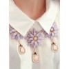 N-3121 New Arrival Extravagant Fashion Charming Light Purple Crystal Flower Drop Pendant choker Necklace