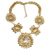 N-3125 New Arrival European Fashion Charming Gold Plated Metal Colorful  Crystal Flower Pendant Necklace