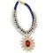 N-3126 New Arrival European Fashion Style Gold Plated Metal Crystal Flower Ribbon Chain Pendant Necklace