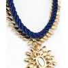 N-3126 New Arrival European Fashion Style Gold Plated Metal Crystal Flower Ribbon Chain Pendant Necklace