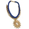 N-3126 New Arrival European Fashion Style Gold Plated Metal Crystal Flower Ribbon Chain Pendant Necklace