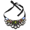 N-2384 New Arrival European Colorful Beads Stone Drop Crystal Collar Pendant  Necklace