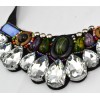 N-2384 New Arrival European Colorful Beads Stone Drop Crystal Collar Pendant  Necklace