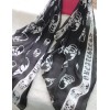 C-0065 Fashion White Black 2 Colors Letter Skull Heads Chiffon Scarves Shawl